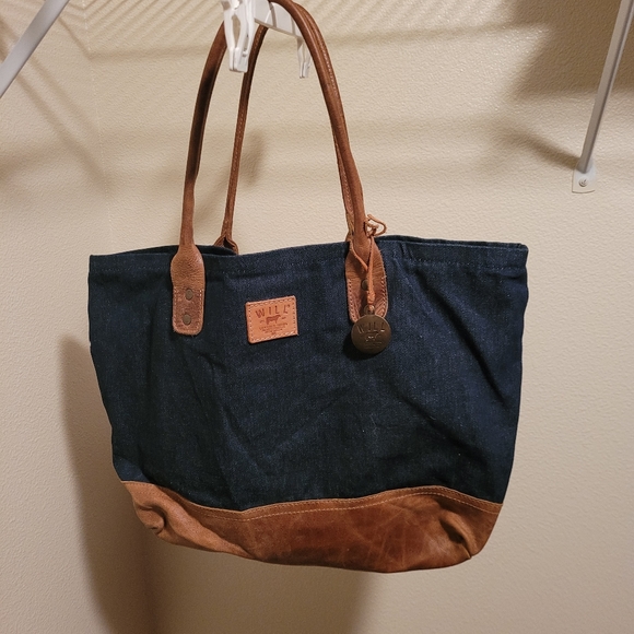 Will Leather Goods Handbags - Will leather goods dark blue denim bags